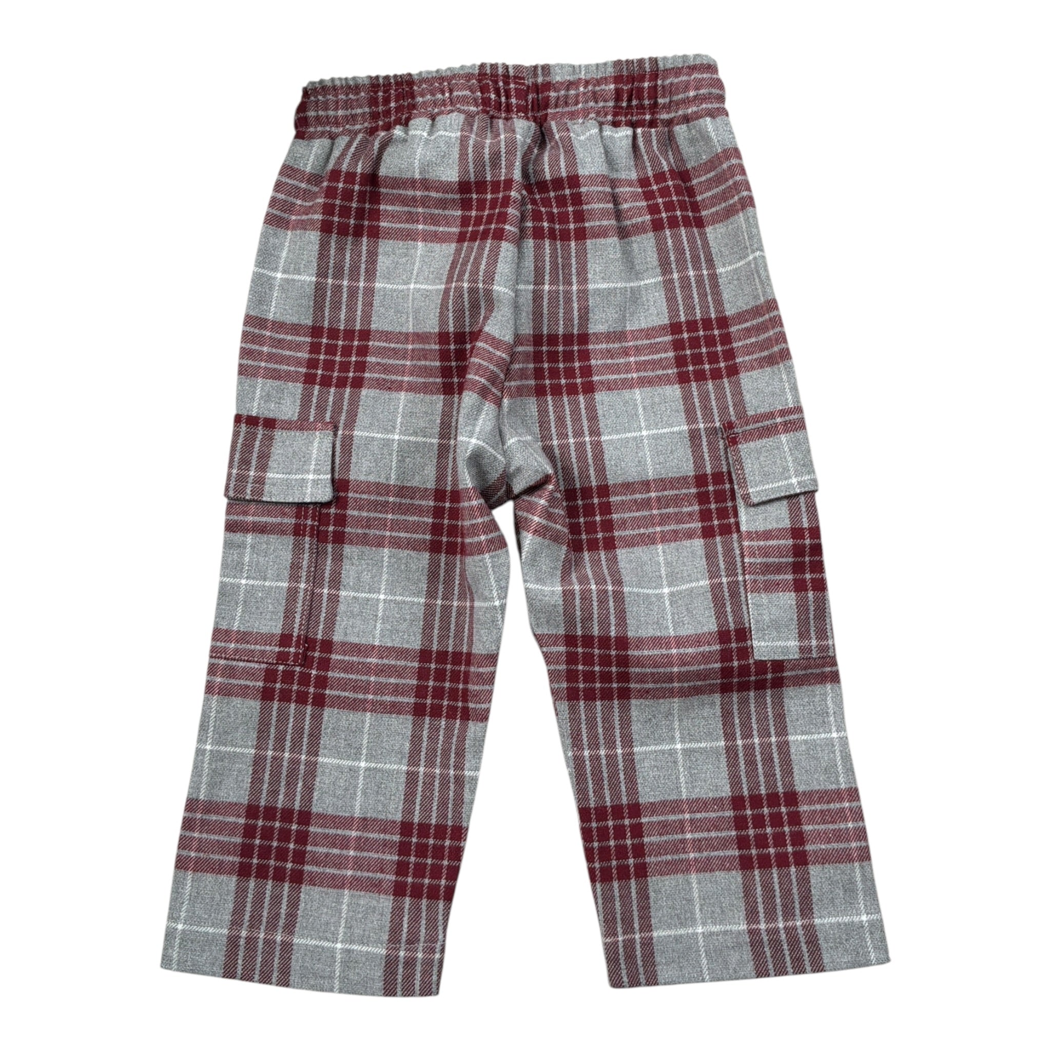 Le Bebe' Pantalone Bicolore con Fantasia A Quadri Grigio per Neonata LBB5163 GRIGIO LE BEBE' 