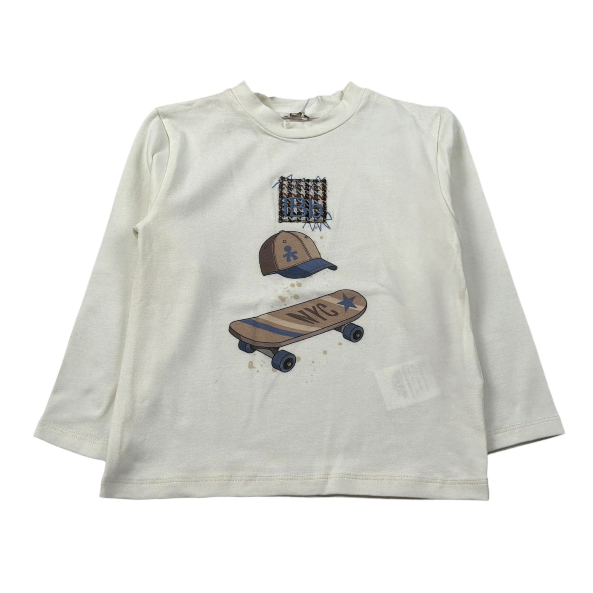 Le Bebe' Shirt Girocollo tinta unita con Stampa Panna per Bambino LBB5183J PANNA LE BEBE' 