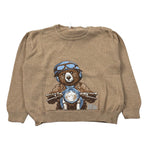 Le Bebe' Maglia Girocollo tinta unita con Ricami Beige per Bambino LBB5227J BEIGE LE BEBE' 