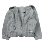 Le Bebe' Felpa tinta unita con Zip E Cappuccio Grigio per Neonato LBB5241 GRIGIO LE BEBE' 