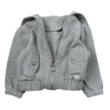 Le Bebe' Felpa tinta unita con Zip E Cappuccio Grigio per Neonato LBB5241 GRIGIO LE BEBE' 