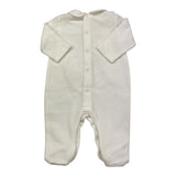Le Bebe' Tutina tinta unita con Stampa In Velluto Bianco per Neonato LBG5942 BIANCO LE BEBE' 