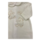 Le Bebe' Tutina tinta unita con Stampa In Velluto Bianco per Neonato LBG5942 BIANCO LE BEBE' 