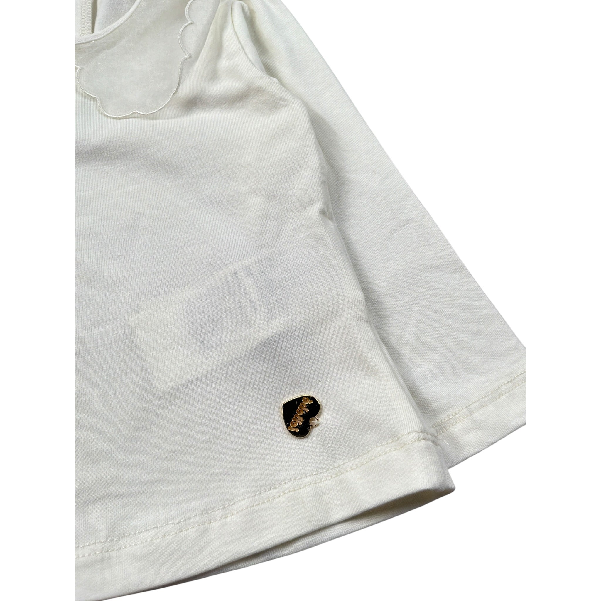 Le Bebe' Shirt tinta unita con Colletto Panna per Neonata LBG6012 PANNA LE BEBE' 