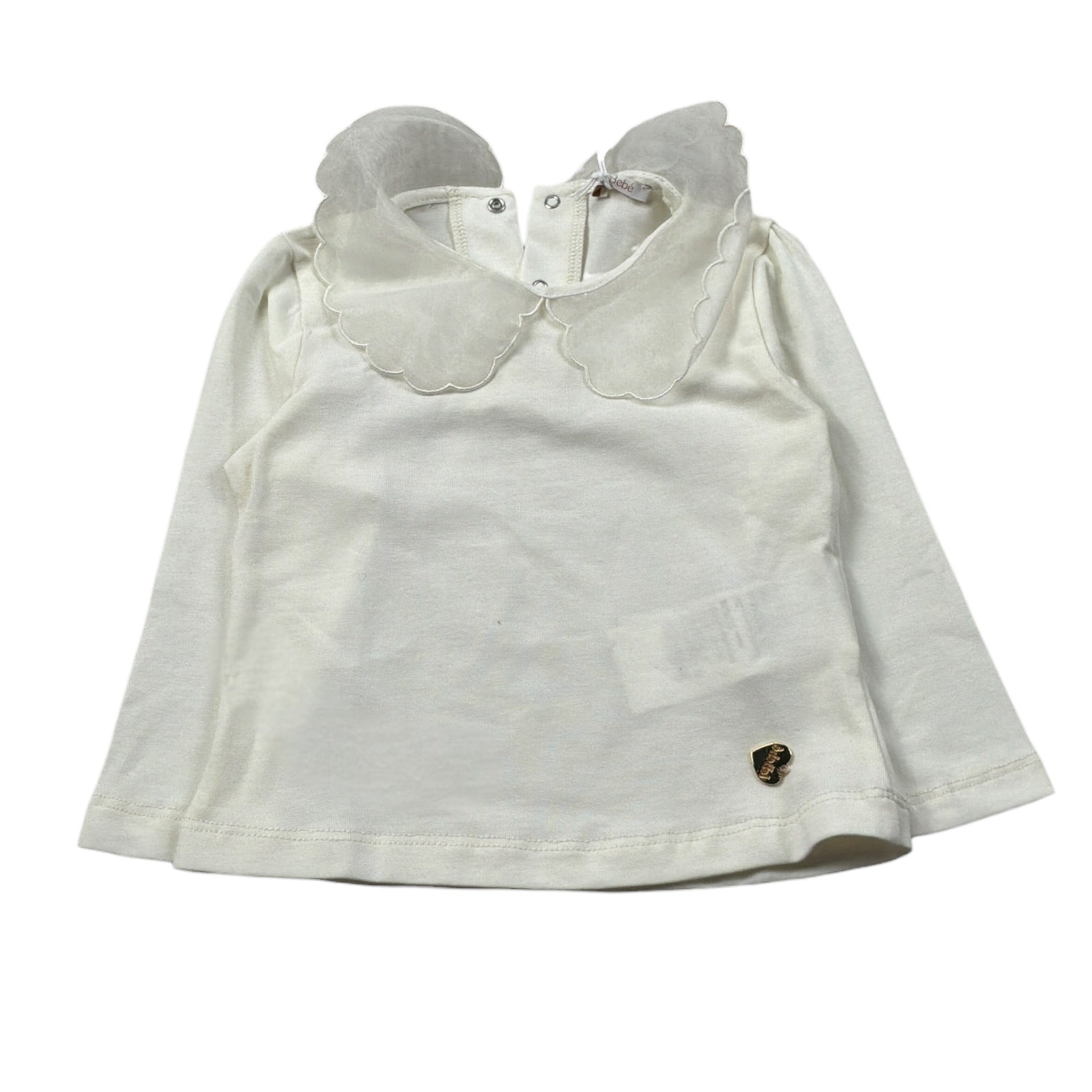 Le Bebe' Shirt tinta unita con Colletto Panna per Neonata LBG6012 PANNA LE BEBE' 
