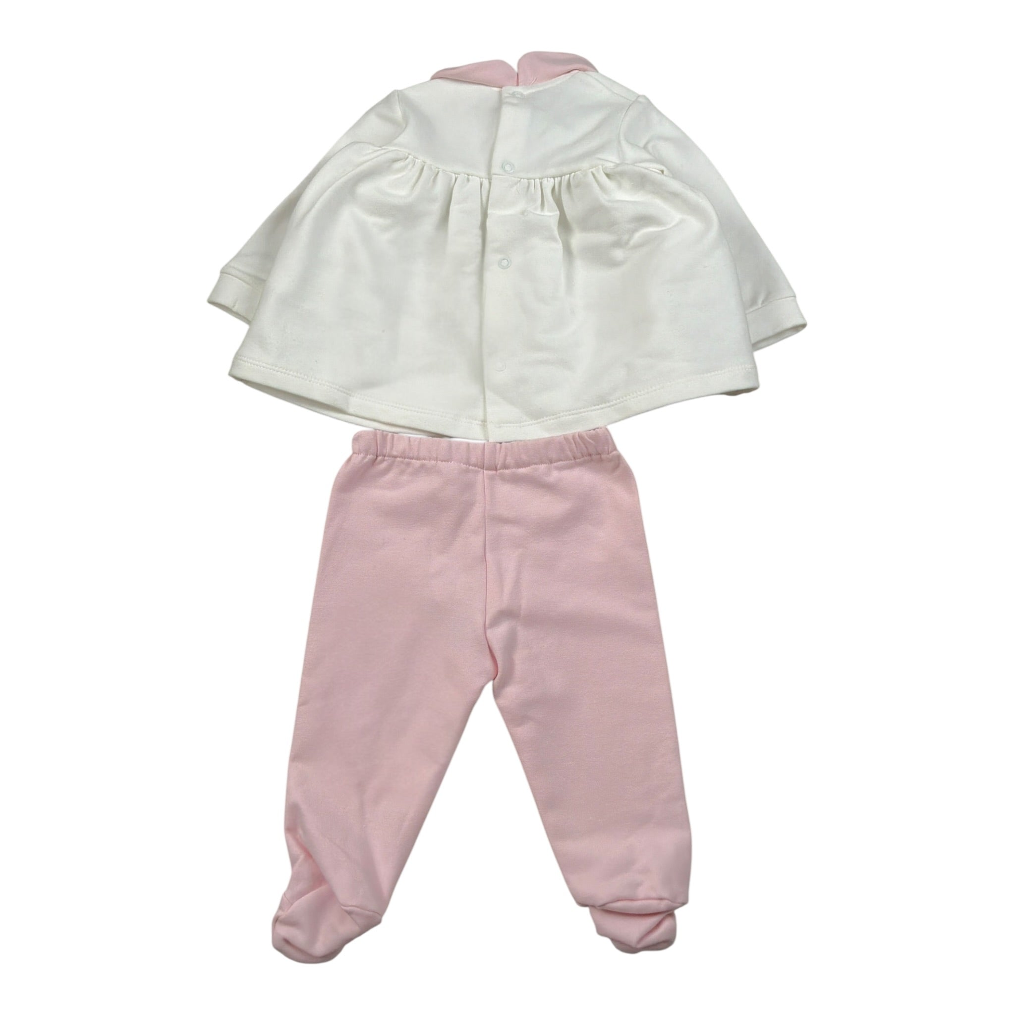 Le Bebe' Completo 2Pz Shirt-Ghettina Bianco/Rosa per Neonata LBG6017 BIANCO/ROSA LE BEBE' 