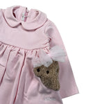 Le Bebe' Abito tinta unita con Applicazione Rosa per Neonata LBG6020 ROSA LE BEBE' 