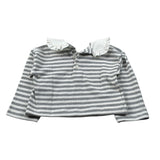 Le Bebe' Maglia Fantasia A Righe con Colletto Bianco/Grigio per Neonata LBG6071 BIANCO/GRIGIO LE BEBE' 