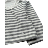 Le Bebe' Maglia Fantasia A Righe con Colletto Bianco/Grigio per Neonata LBG6071 BIANCO/GRIGIO LE BEBE' 
