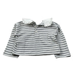 Le Bebe' Maglia Fantasia A Righe con Colletto Bianco/Grigio per Bambina LBG6071J BIANCO/GRIGIO LE BEBE' 
