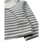 Le Bebe' Maglia Fantasia A Righe con Colletto Bianco/Grigio per Bambina LBG6071J BIANCO/GRIGIO LE BEBE' 