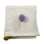 Le Coconne Coperta tinta unita con Pon Pon Panna per Neonata LCN2251 PANNA LE COCONNE 