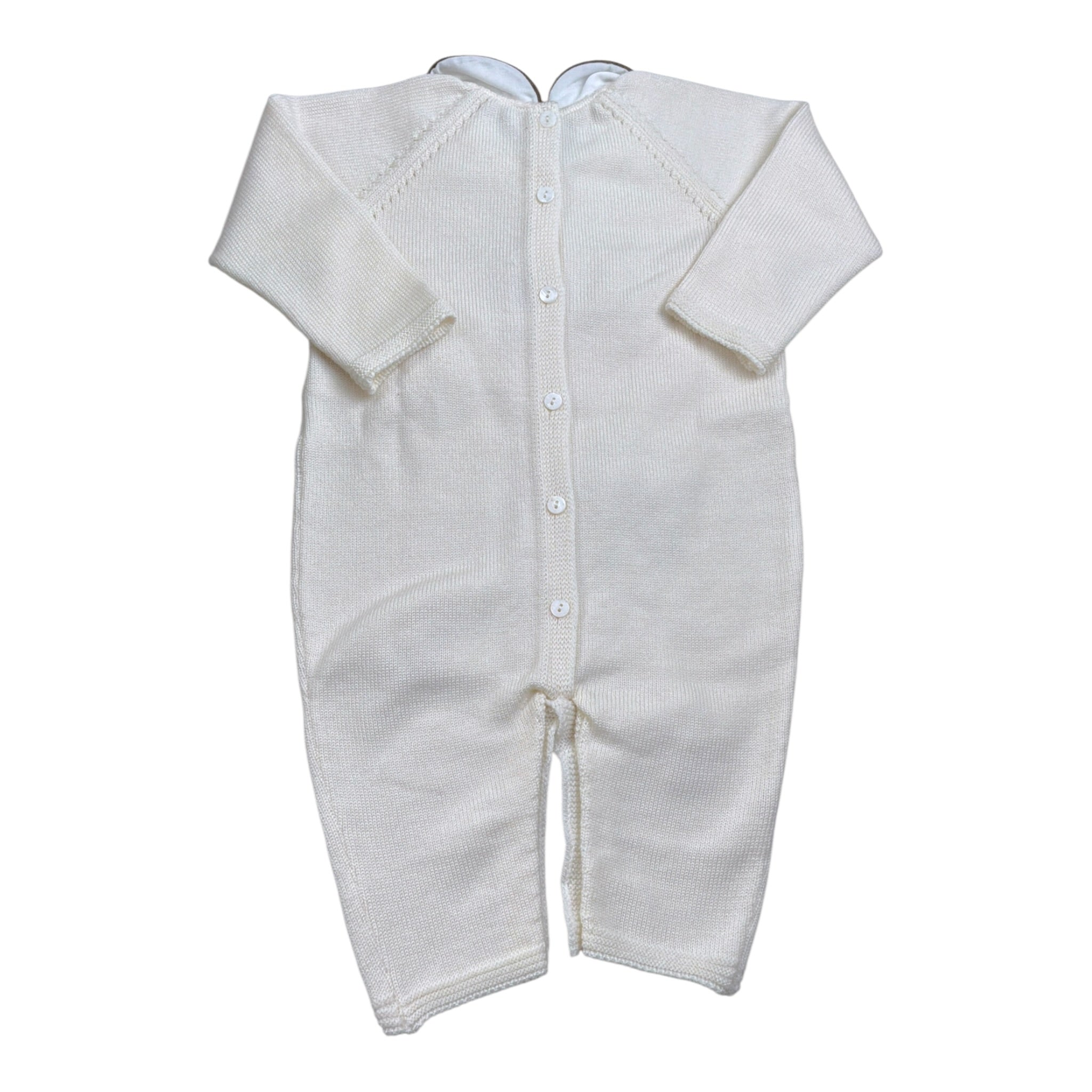 Le Coconne Tutina tinta unita con Applicazioni Panna per Neonata LCN2260 PANNA LE COCONNE 