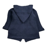 Le Coconne Cardigan tinta unita con Cappuccio Blu per Neonato SMAL BLU LE COCONNE 
