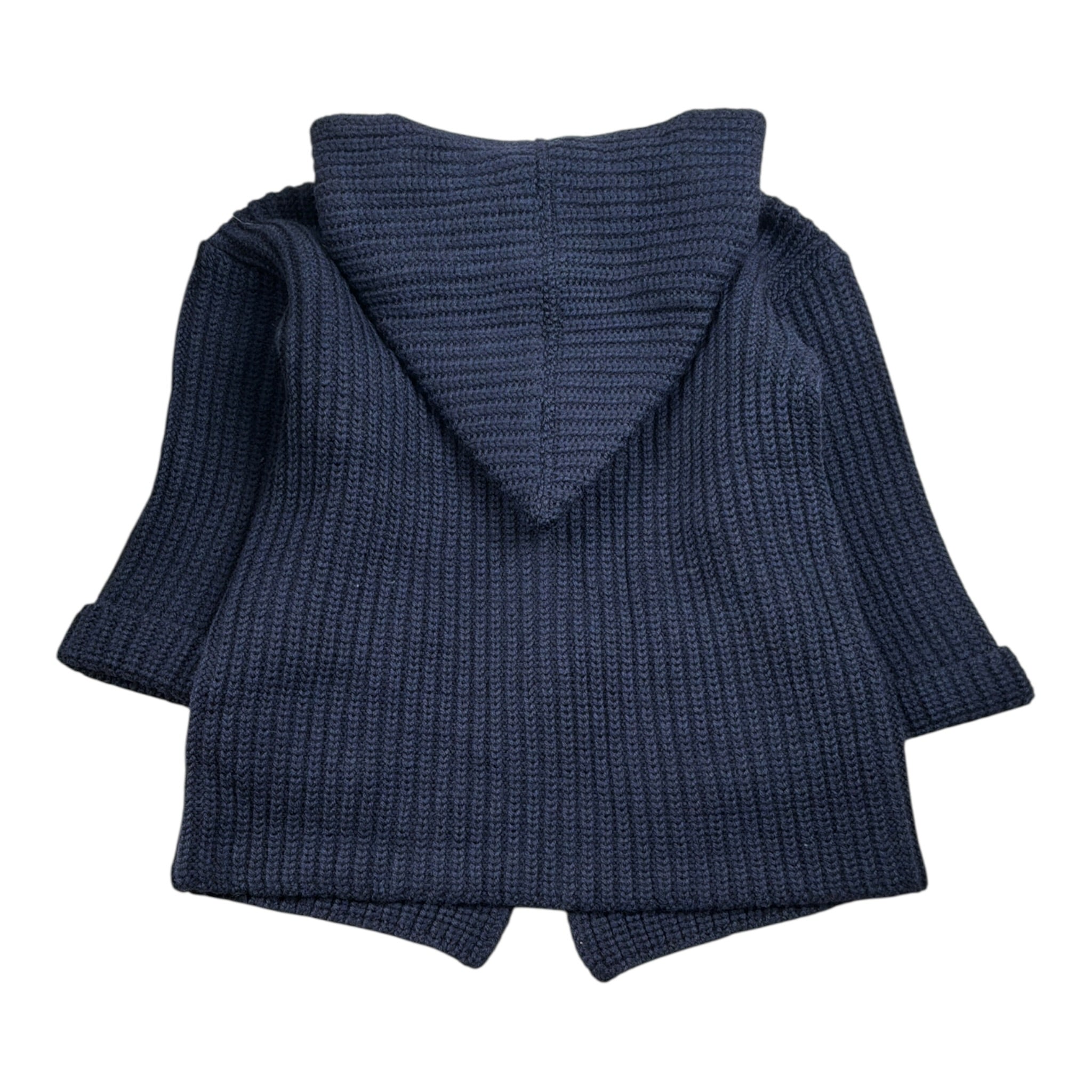 Le Coconne Cardigan tinta unita con Cappuccio Blu per Neonato SMAL BLU LE COCONNE 