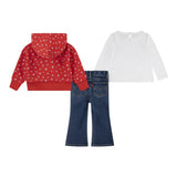 Levi'S Completo 3 Pezzi Felpa-Jeans-T-Shirt Rosso per Neonata 1EP010 ROSSO LEVI'S 