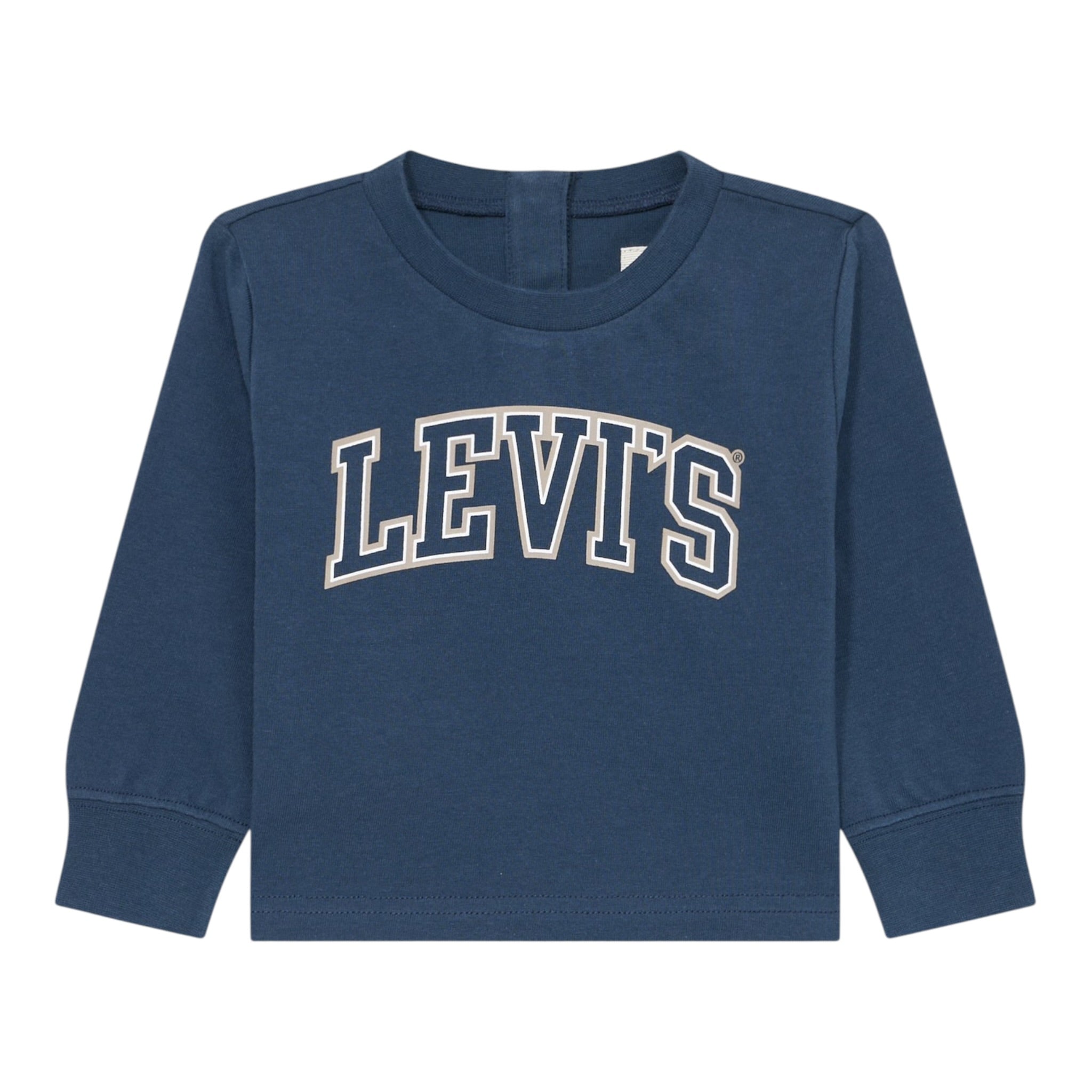 Levi'S Shirt Girocollo tinta unita con Logo Blu per Neonato 6EP410 BLU LEVI'S 