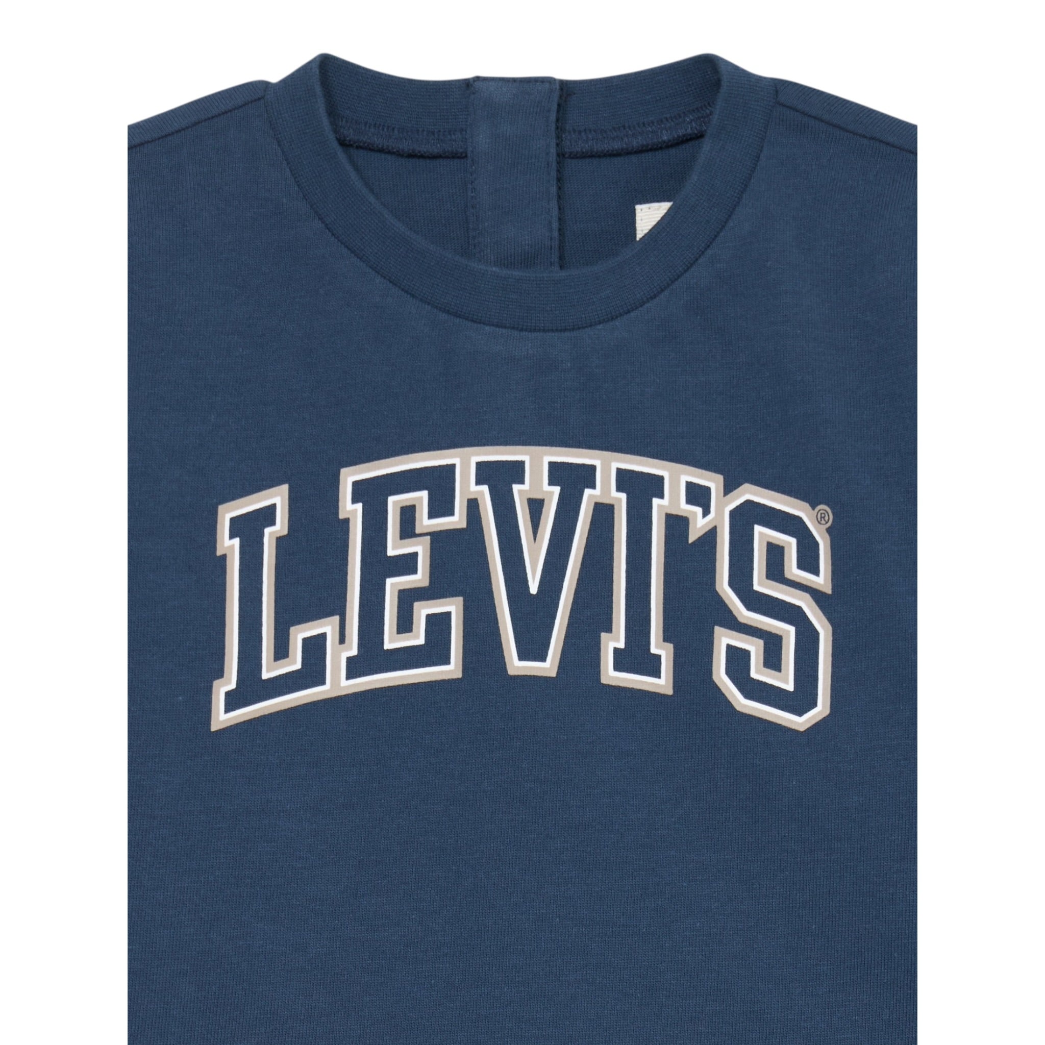 Levi'S Shirt Girocollo tinta unita con Logo Blu per Neonato 6EP410 BLU LEVI'S 