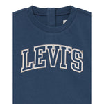 Levi'S Shirt Girocollo tinta unita con Logo Blu per Bambino 6EP410J BLU LEVI'S 