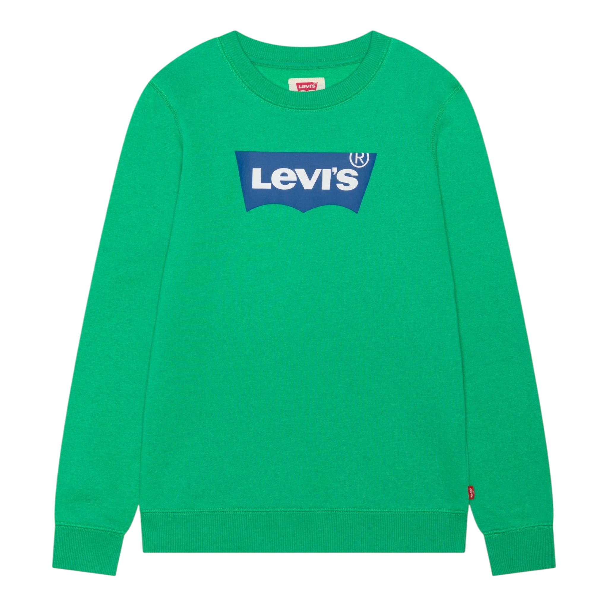 Levi'S Felpa Chiusa Girocollo tinta unita con Logo Verde per Bambino 8E9079X VERDE LEVI'S 