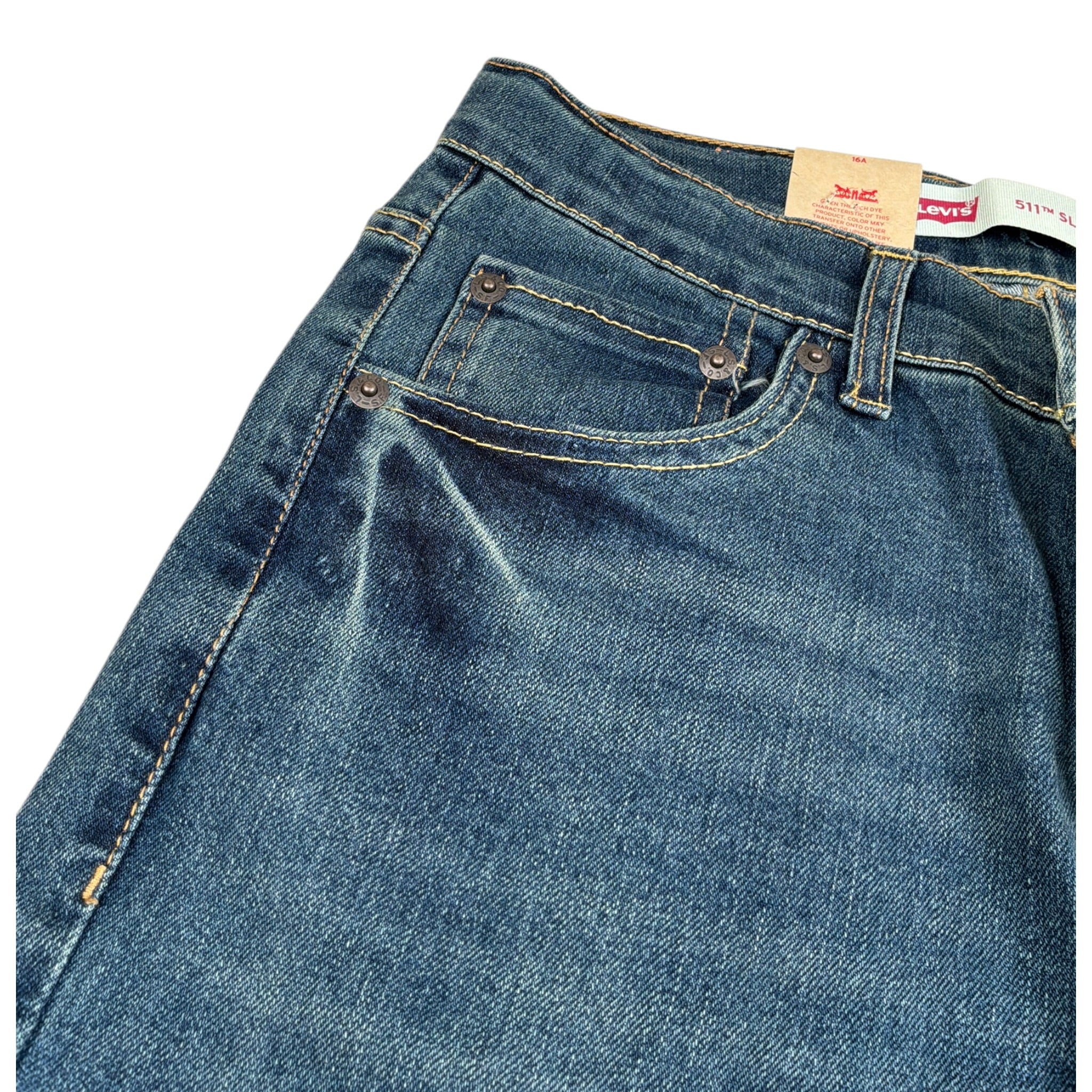 Levi'S Jeans tinta unita con Girovita Regolabile Blu per Bambino 9E2006 BLU LEVI'S 