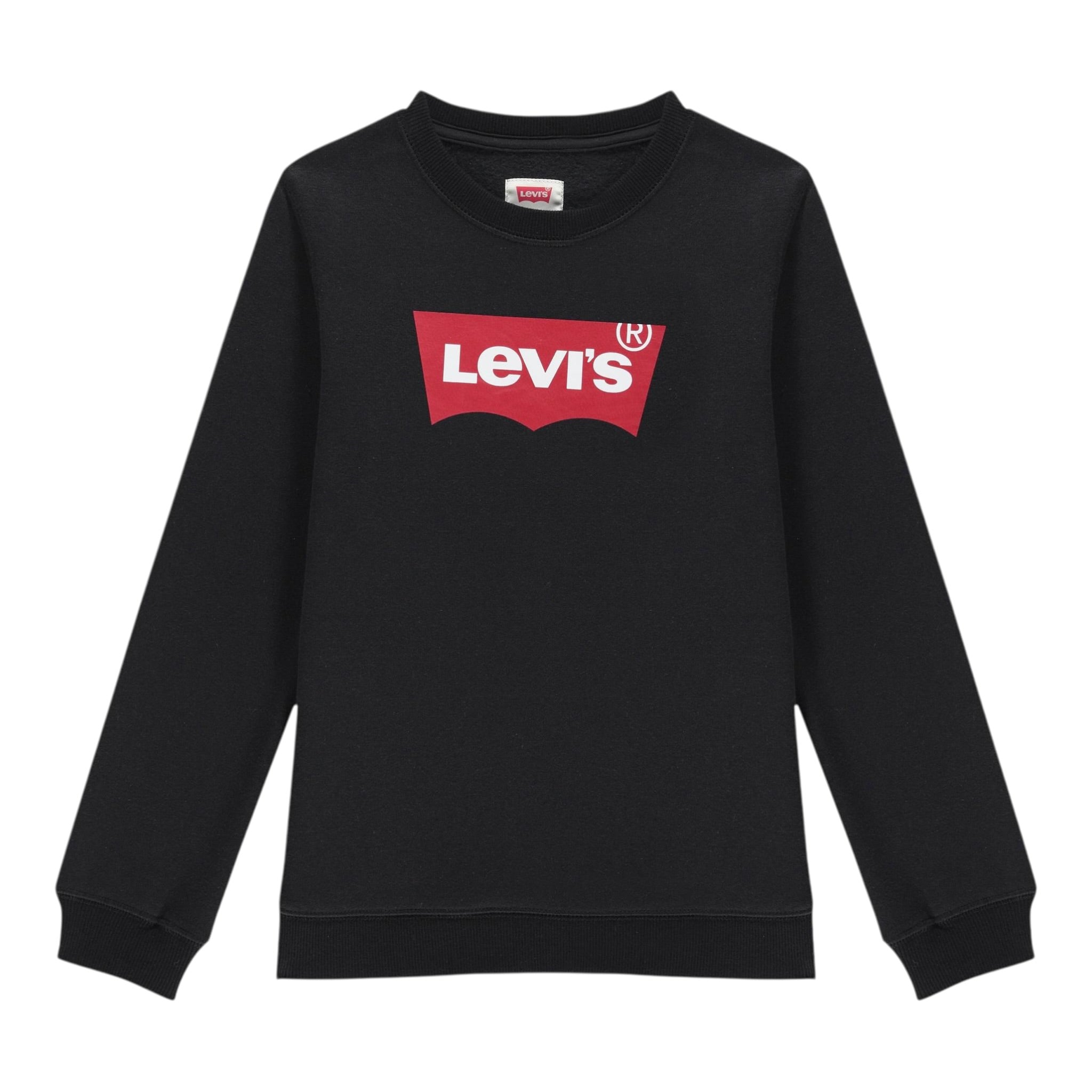 Levi'S Felpa Chiusa Girocollo tinta unita con Logo Nero per Bambino 9E9079 NERO LEVI'S 