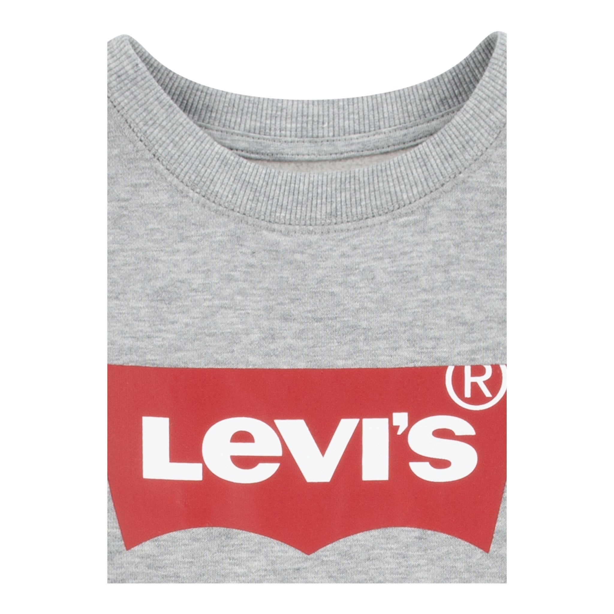 Levi'S Felpa Chiusa Girocollo tinta unita con Logo Grigio per Bambino 9E9079XX GRIGIO LEVI'S 