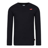 Levi'S Shirt Girocollo tinta unita con Logo Nero per Bambino 9EC706X NERO LEVI'S 