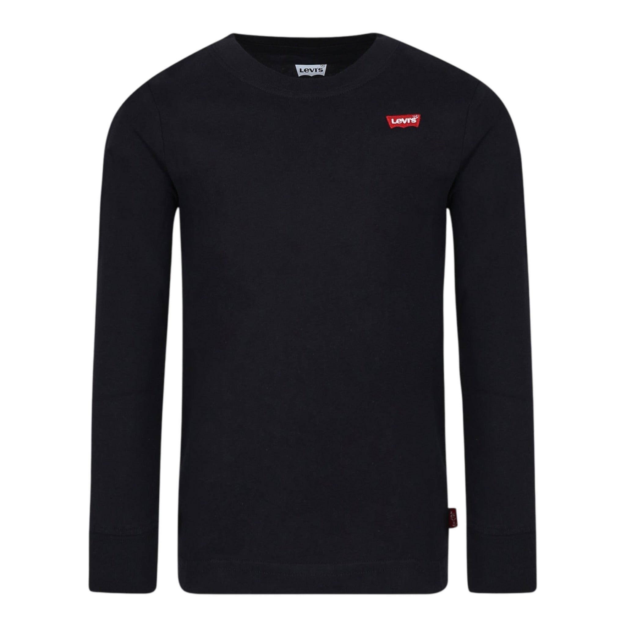 Levi'S Shirt Girocollo tinta unita con Logo Nero per Bambino 9EC706X NERO LEVI'S 