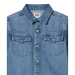 Levi'S Camicia Manica Lunga In Denim tinta unita Azzurro per Bambino 9EL534 AZZURRO LEVI'S 