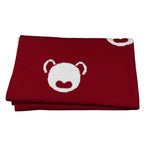 Little Bear Coperta Tint Unita con Ricami Rosso per Neonato 5100 ROSSO LITTLE BEAR 