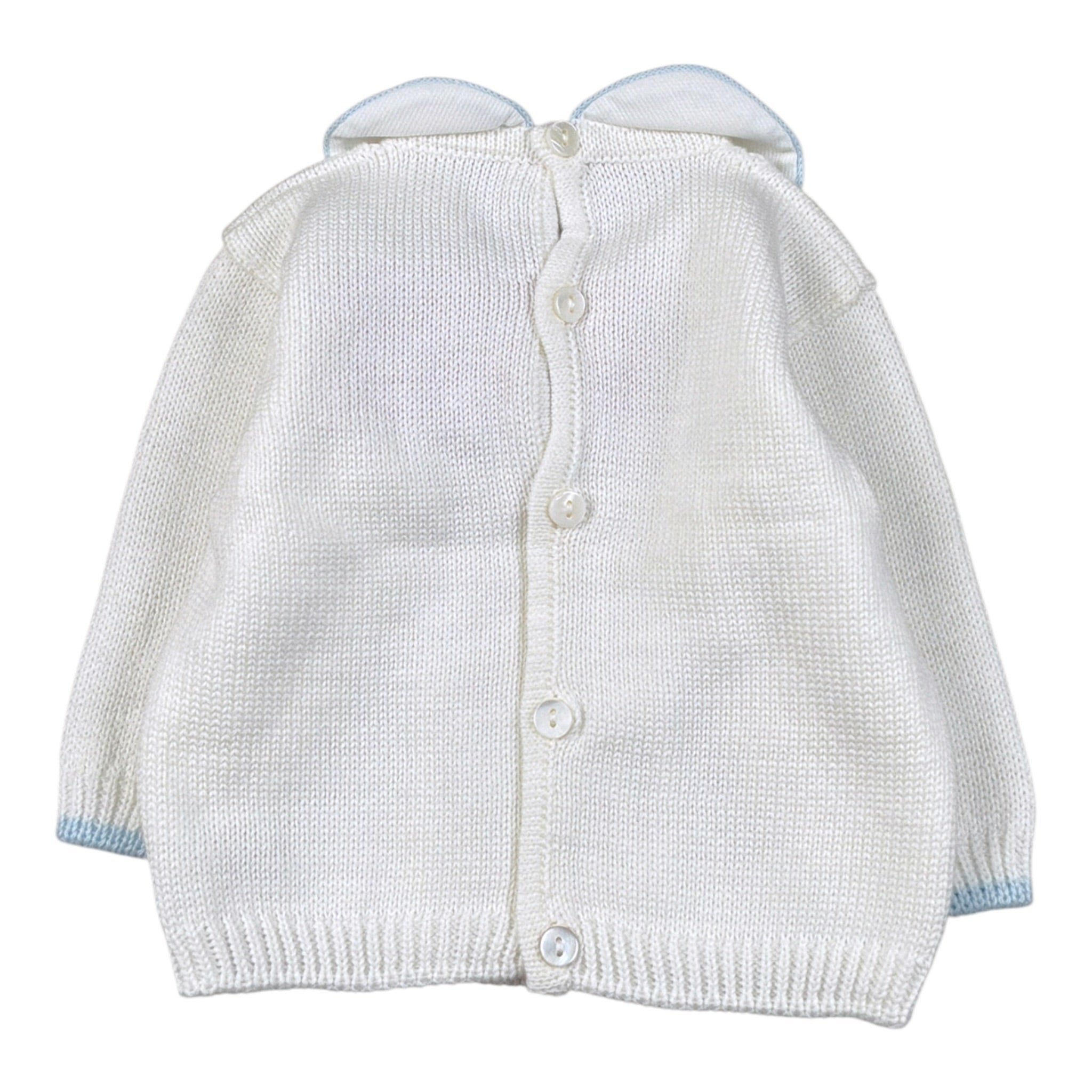 Little Bear Maglia tinta unita con Colletto E Ricami Bianco per Neonato 7012 BIANCO LITTLE BEAR 