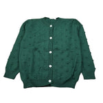 Little Bear Cardigan tinta unita con Bottoni Verde per Bambina 9307 VERDE LITTLE BEAR 