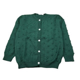 Little Bear Cardigan tinta unita con Bottoni Verde per Bambina 9307 VERDE LITTLE BEAR 