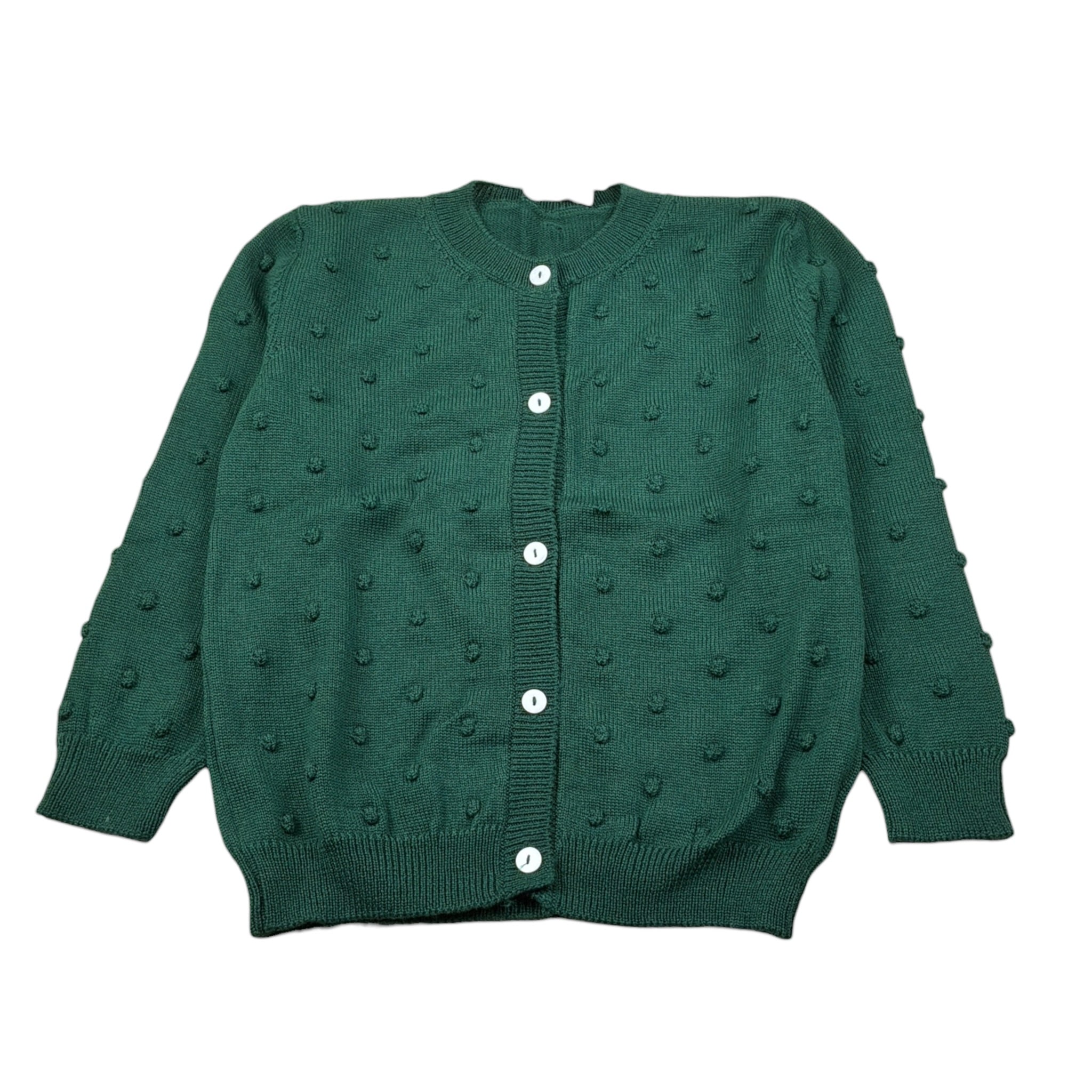 Little Bear Cardigan tinta unita con Bottoni Verde per Bambina 9307 VERDE LITTLE BEAR 