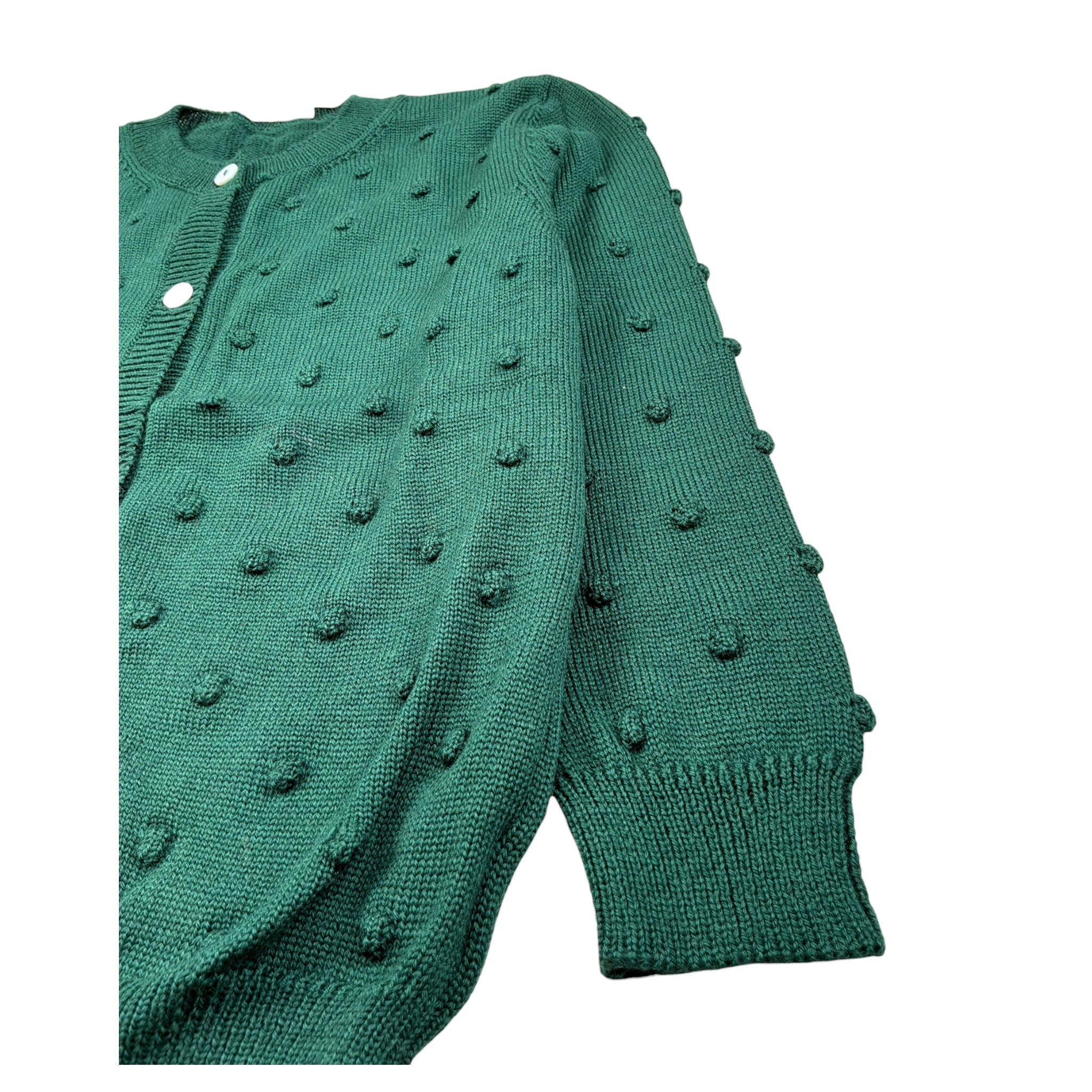 Little Bear Cardigan tinta unita con Bottoni Verde per Bambina 9307 VERDE LITTLE BEAR 