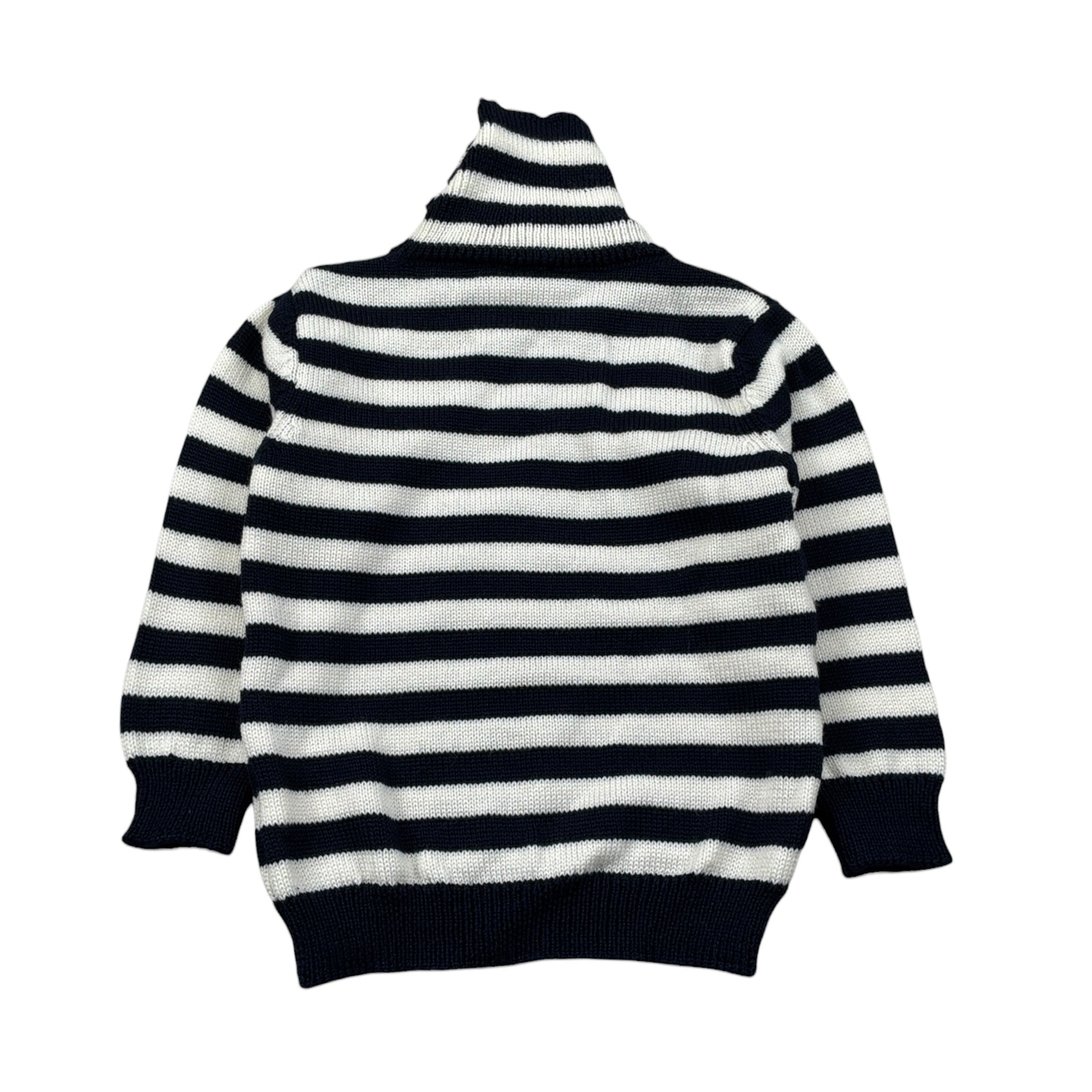 Little Bear Maglia Fantasia A Righe Collo Alto Bianco/Blu per Bambino 9313J BIANCO/BLU LITTLE BEAR 