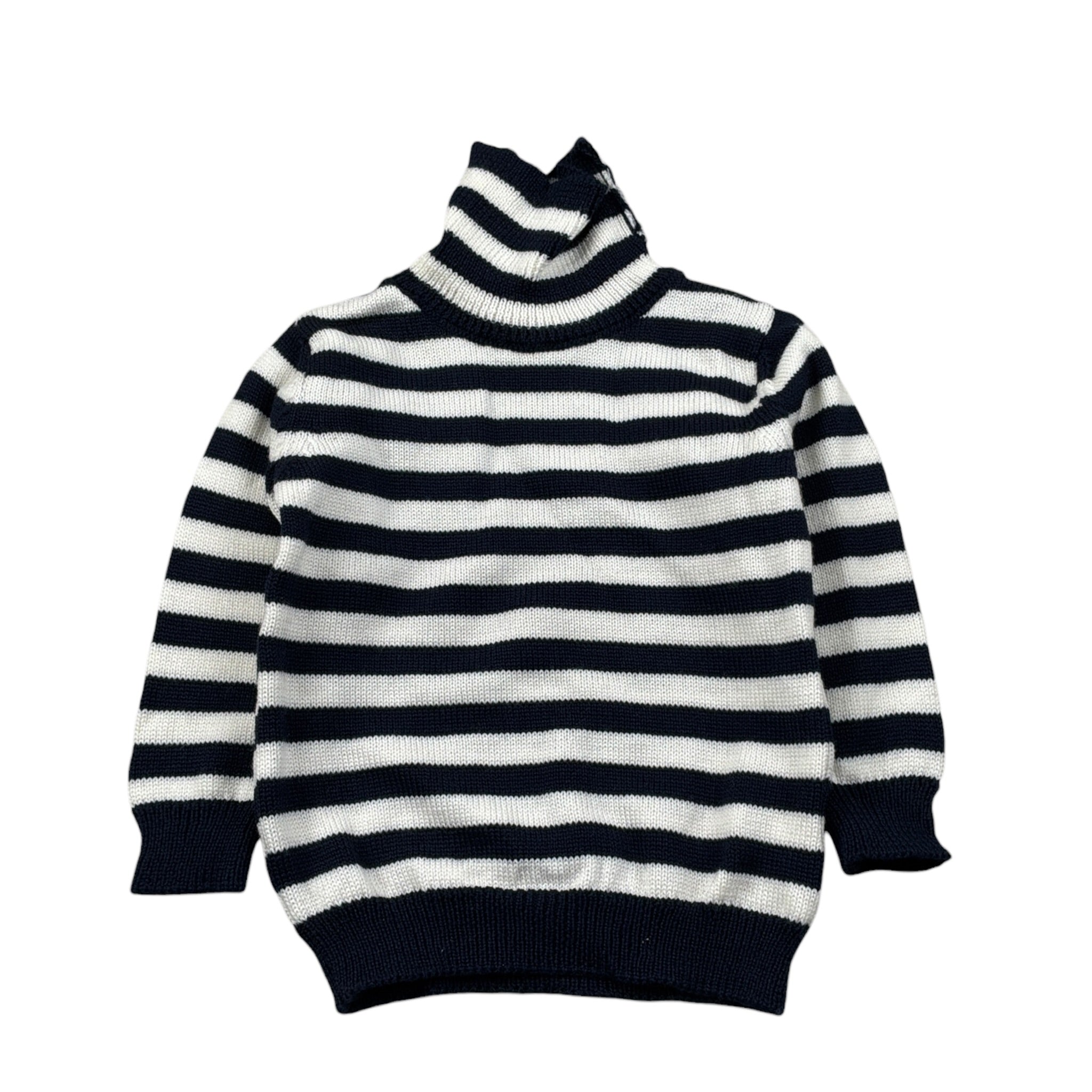 Little Bear Maglia Fantasia A Righe Collo Alto Bianco/Blu per Bambino 9313J BIANCO/BLU LITTLE BEAR 