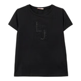 Liu Jo T-Shirt tinta unita con Stampa Nero per Bambina GA5119 NERO LIU JO 