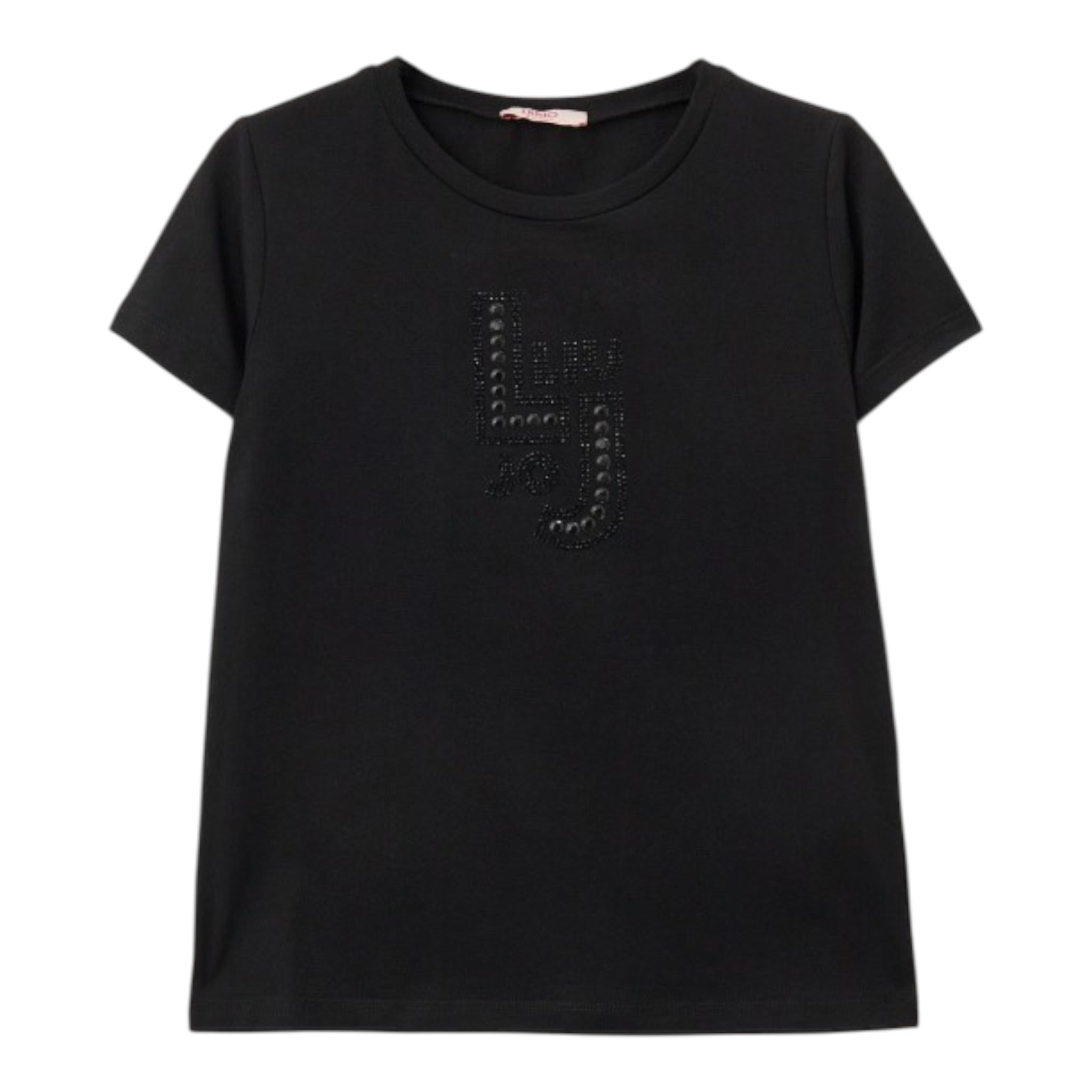 Liu Jo T-Shirt tinta unita con Stampa Nero per Bambina GA5119 NERO LIU JO 