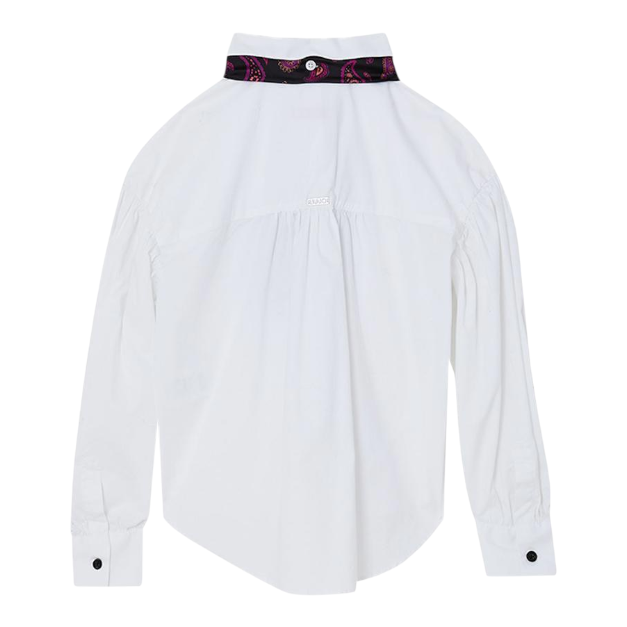 Liu Jo Camicia Manical Unga tinta unita con Foulard Bianco per Bambina GF3028 BIANCO LIU JO 