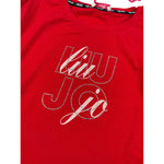 Liu Jo Shirt Girocollo tinta unita con Logo Rosso per Bambina GF3170 ROSSO LIU JO 