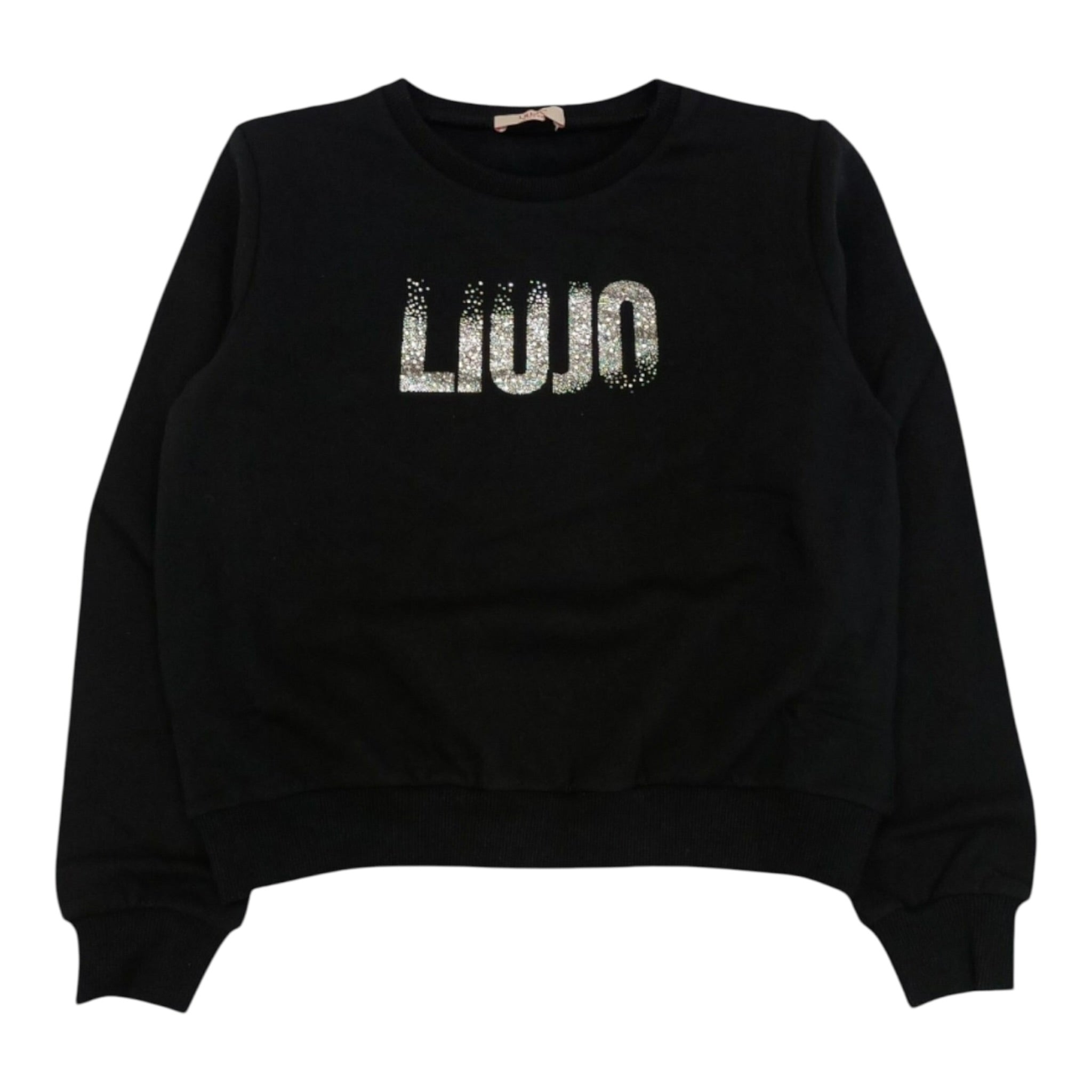 Liu Jo Felpa Xhiusa Girocollo Tinta Unit con Logo Nero per Bambina GF4025 NERO LIU JO 