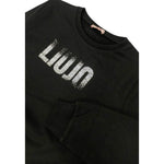 Liu Jo Felpa Xhiusa Girocollo Tinta Unit con Logo Nero per Bambina GF4025 NERO LIU JO 