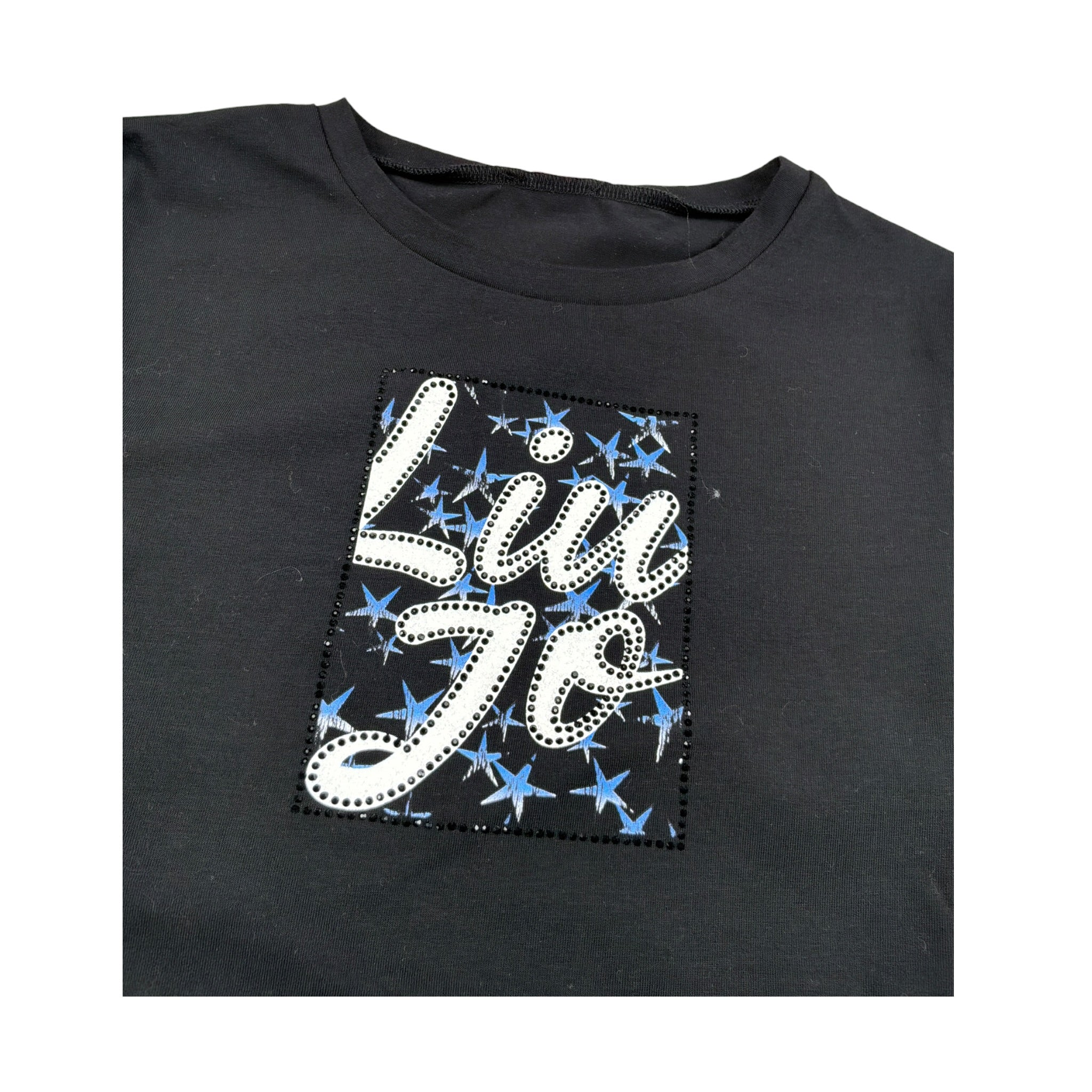 Liu Jo Shirt Girocollo tinta unita con Logo Nero per Bambina GF4094 NERO LIU JO 