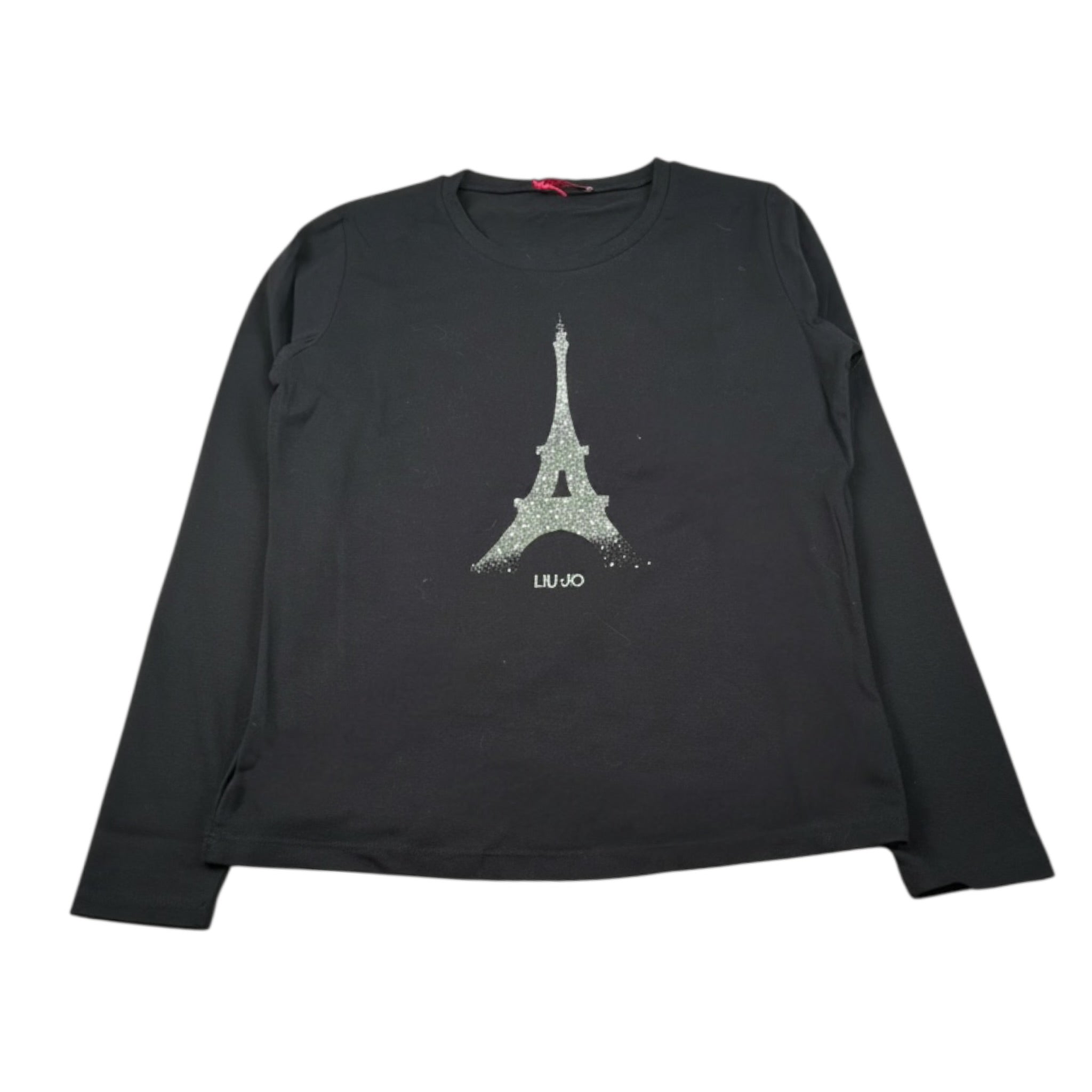 Liu Jo Shirt Girocollo tinta unita con Logo Nero per Bambina GF4156 NERO LIU JO 