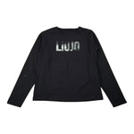 Liu Jo Shirt tinta unita con Stampa Nero per Bambina GF4210 NERO LIU JO 