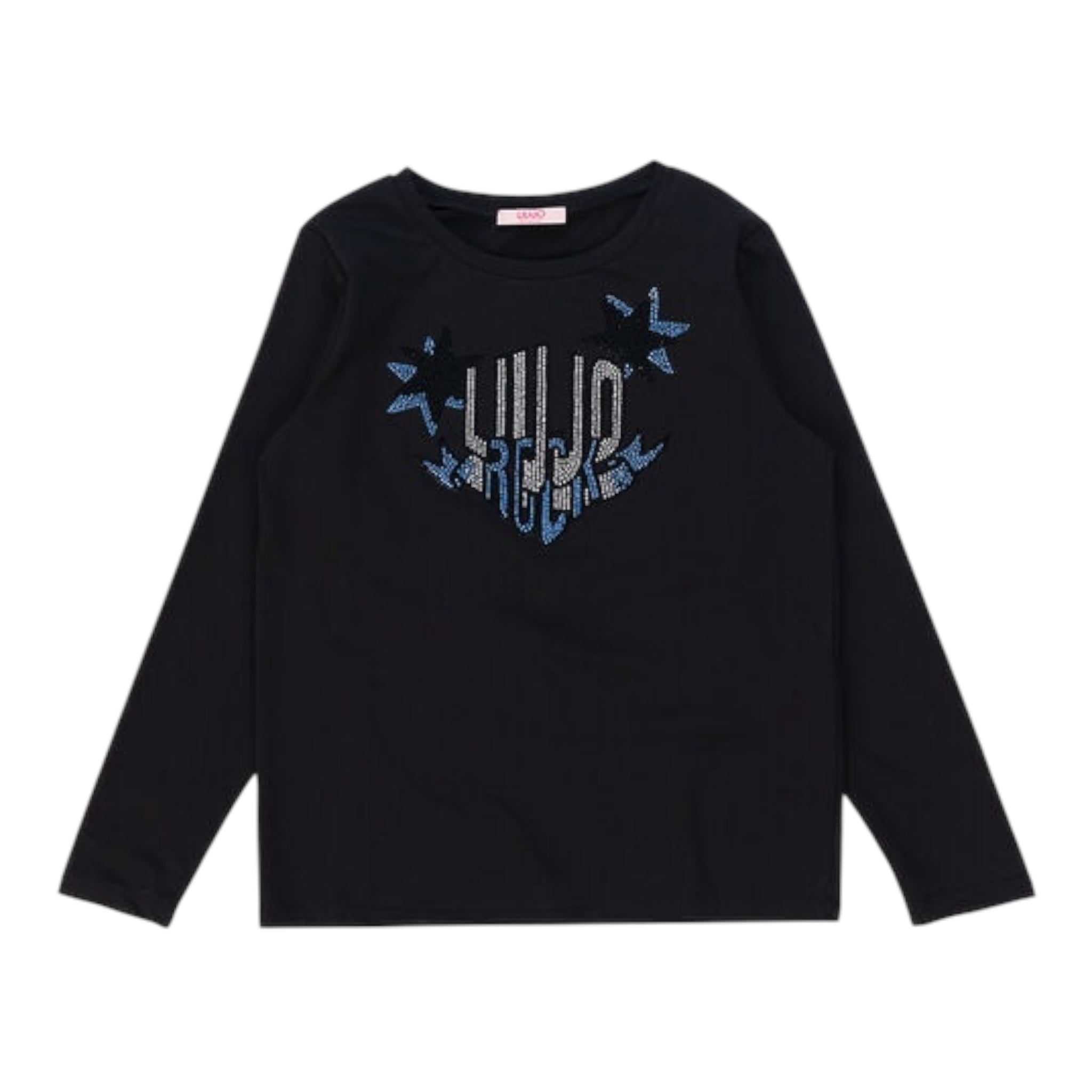 Liu Jo Shirt tinta unita con Brillantini Nero per Bambina GF4237 NERO LIU JO 