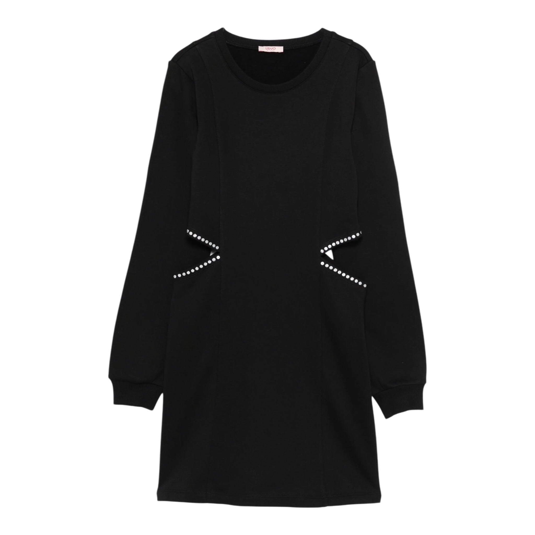 Liu Jo Abito Manica Lunga tinta unita con Scollo Laterale Nero per Bambina GF5004 NERO LIU JO 