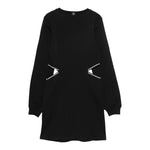 Liu Jo Abito Manica Lunga tinta unita con Scollo Laterale Nero per Bambina GF5004 NERO LIU JO 